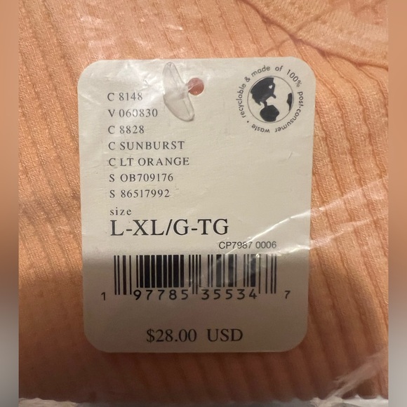 FP Movement by Free People Solid Rib Brami in Sunburst Lt Orange Size L/XL NWT - Picture 8 of 8